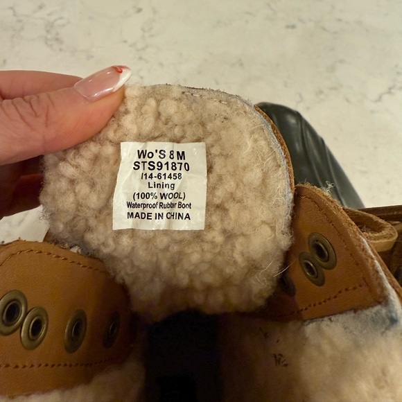 Sperry Boots Top Sider Saltwater Boots Women’s 8 Deep Green with Red Accents - Picture 5 of 6